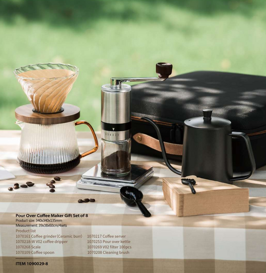 Pour Over Coffee Maker Gift Set of 8